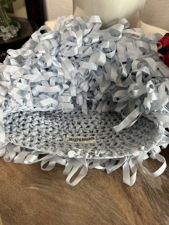 Joseph Magnin Blue Ribbon Hat Ruffled Loop Mid Century Vintage main image 6